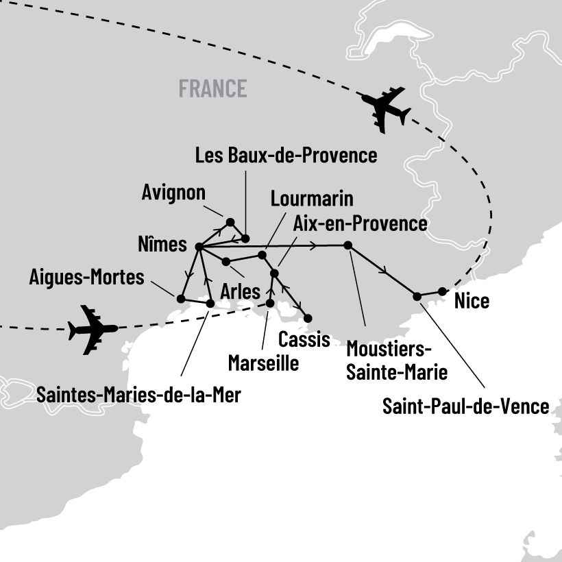 Découvertes en Provence et Côte d’Azur map