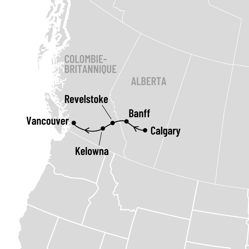 Sommets et Rivages : De Calgary à Vancouver map